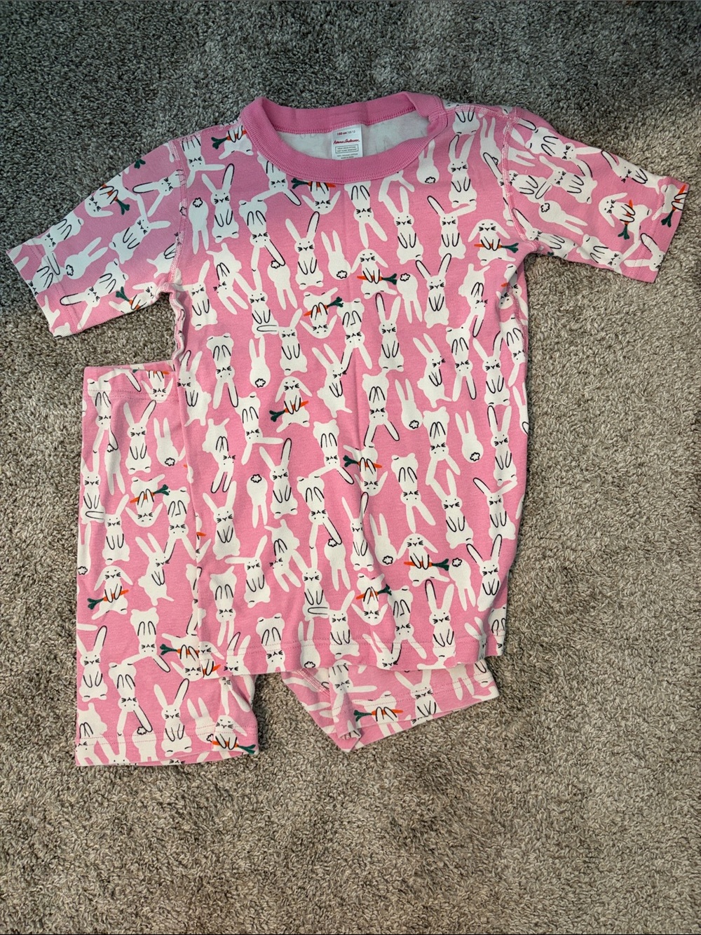 HANNAH ANDERSSON Pink Bunny Print Pajama Set